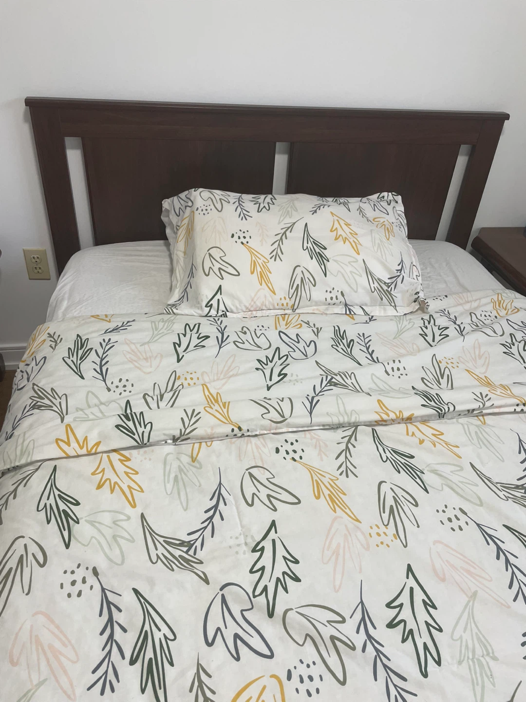IKEA Double Wood Bed Frame with Headboard – Excellent Condition