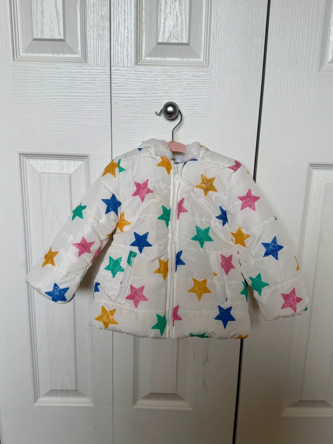 Little Me Girls Star Puffer Jacket - Size 18M
