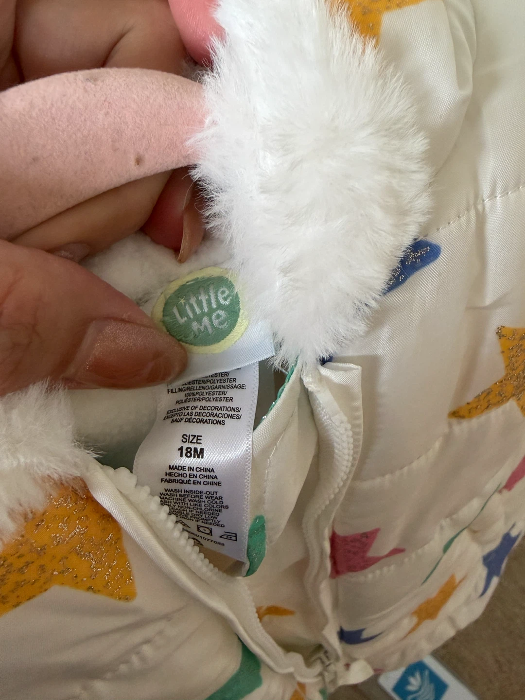 Little Me Girls Star Puffer Jacket - Size 18M - photo 3