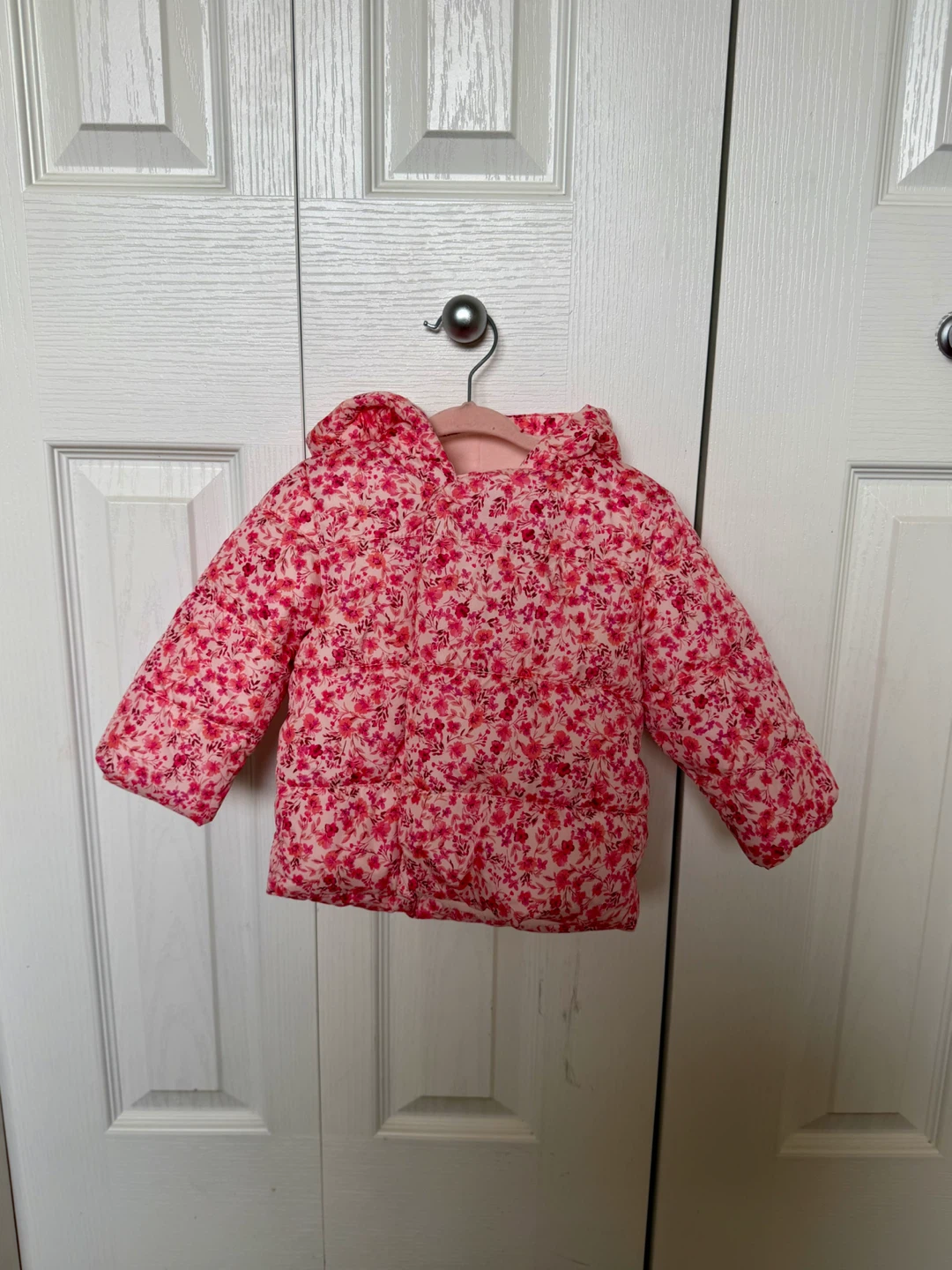 Old Navy Puffer Jacket Floral Pink Size 12-18M