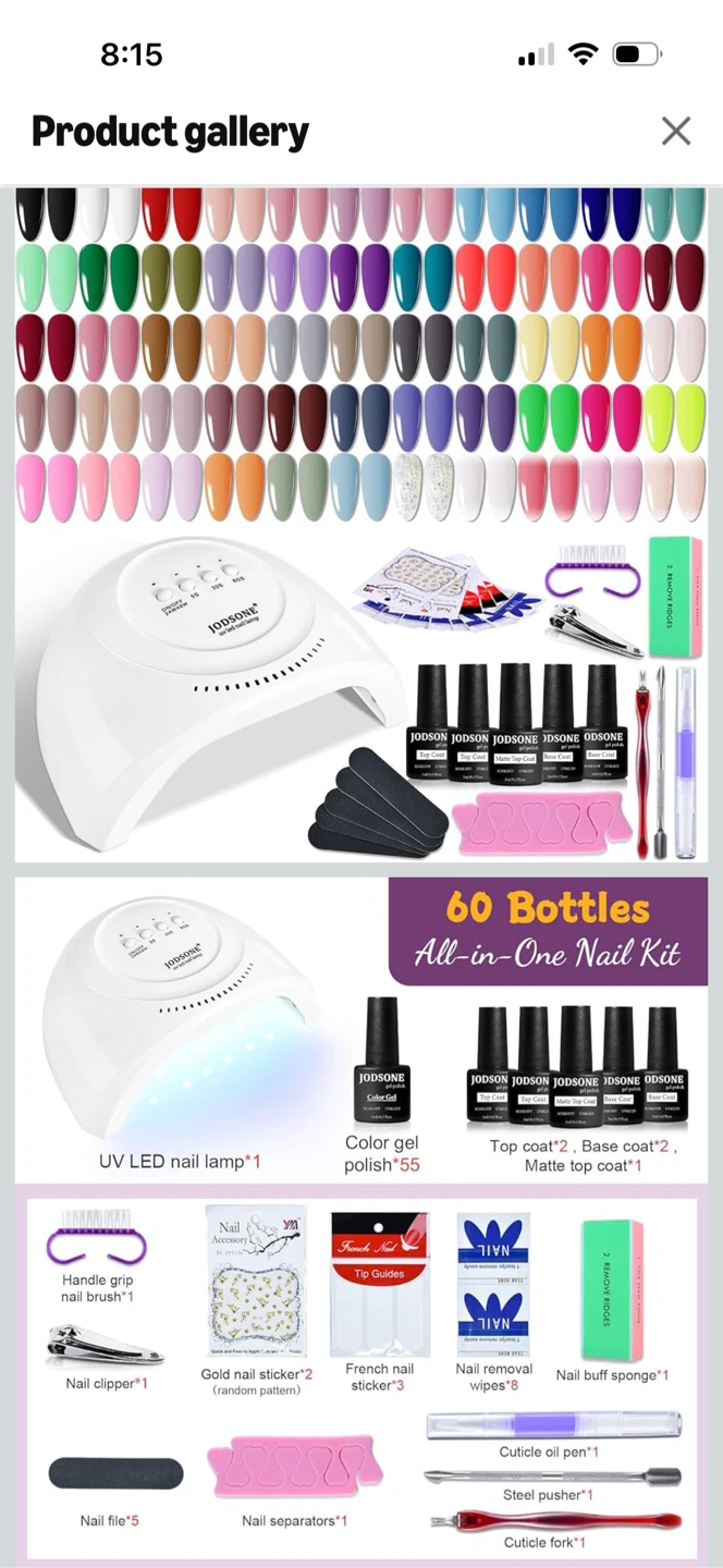 JOOSONE UV LED Nail Lamp & 60 Bottle Nail Polish Kit - photo 2
