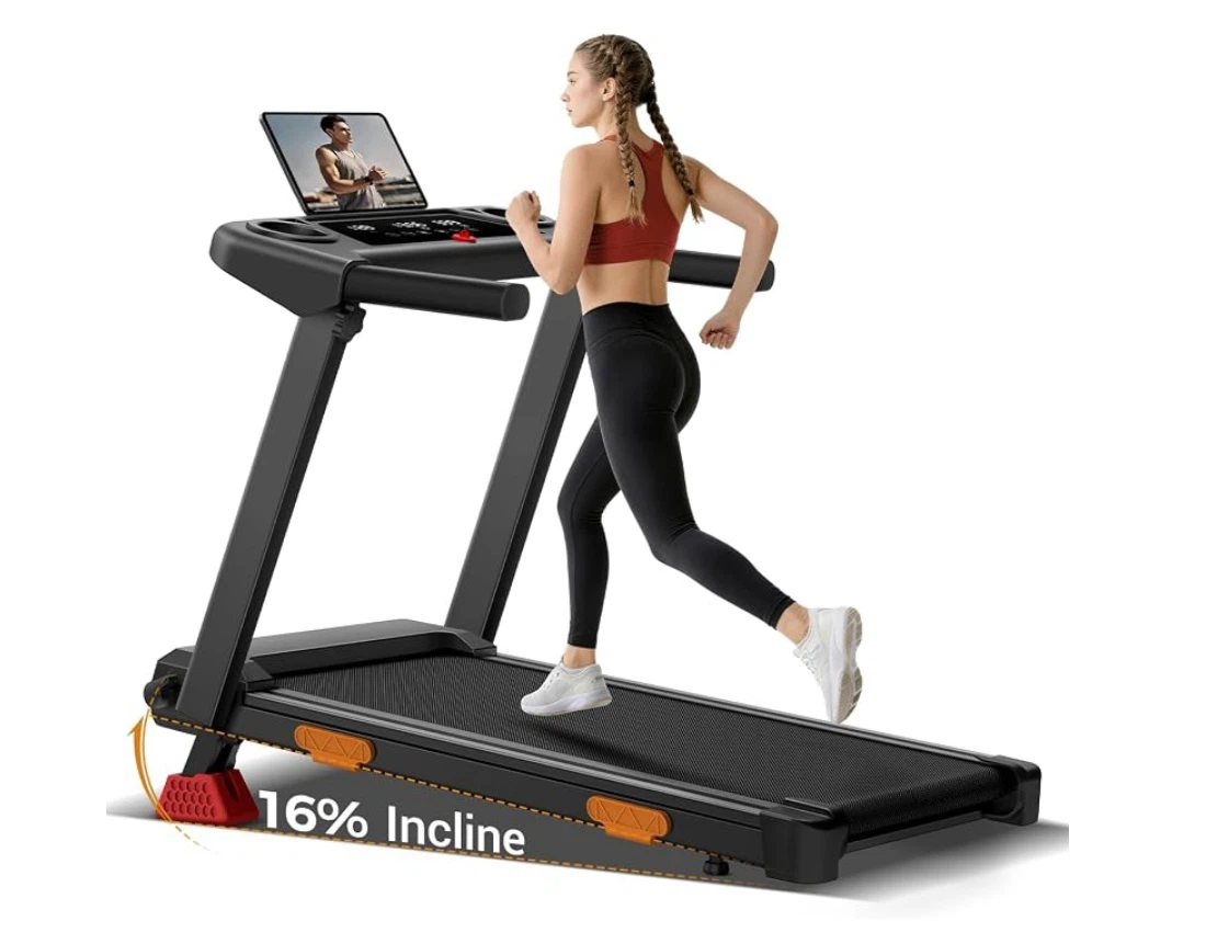 Folding Electric Treadmill with 16% Incline