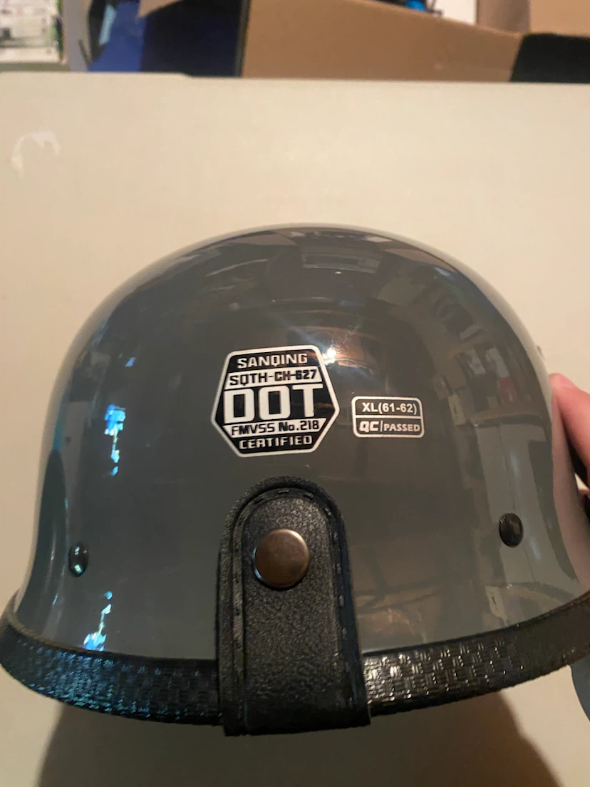 Sanding DOT Motorcycle Helmet - Grey, Size XL - photo 3