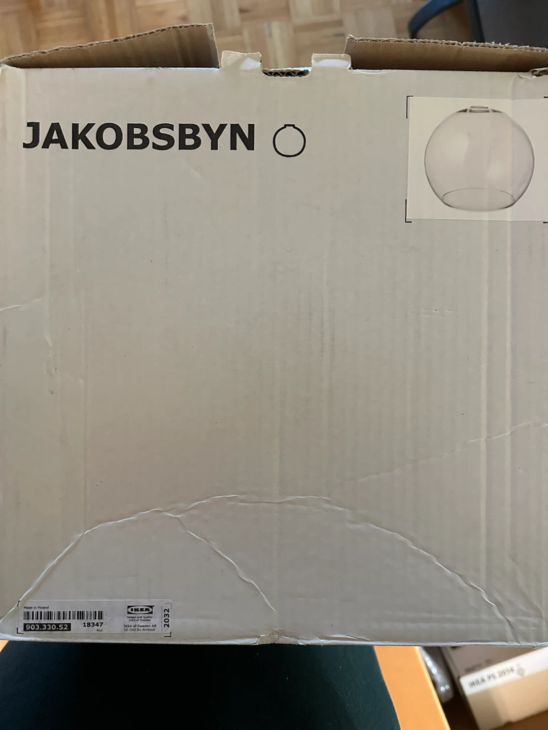 IKEA JAKOBSBYN Glass Globe Lamp Shade - photo 2