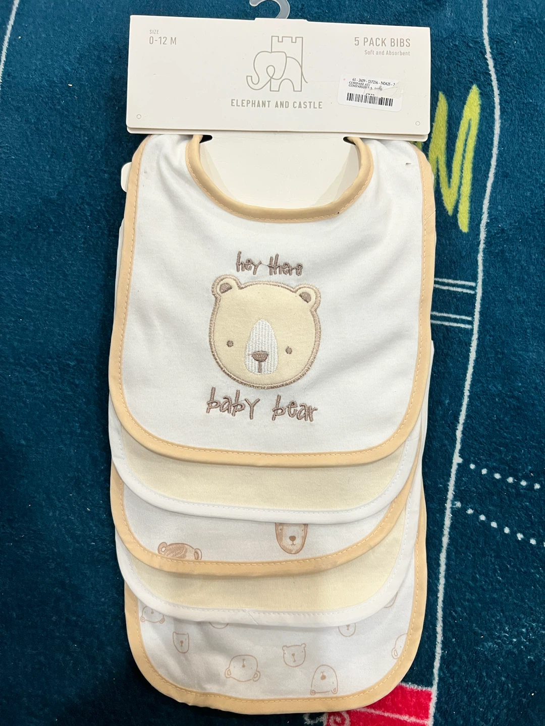 Elephant and Castle 5 Pack Baby Bibs