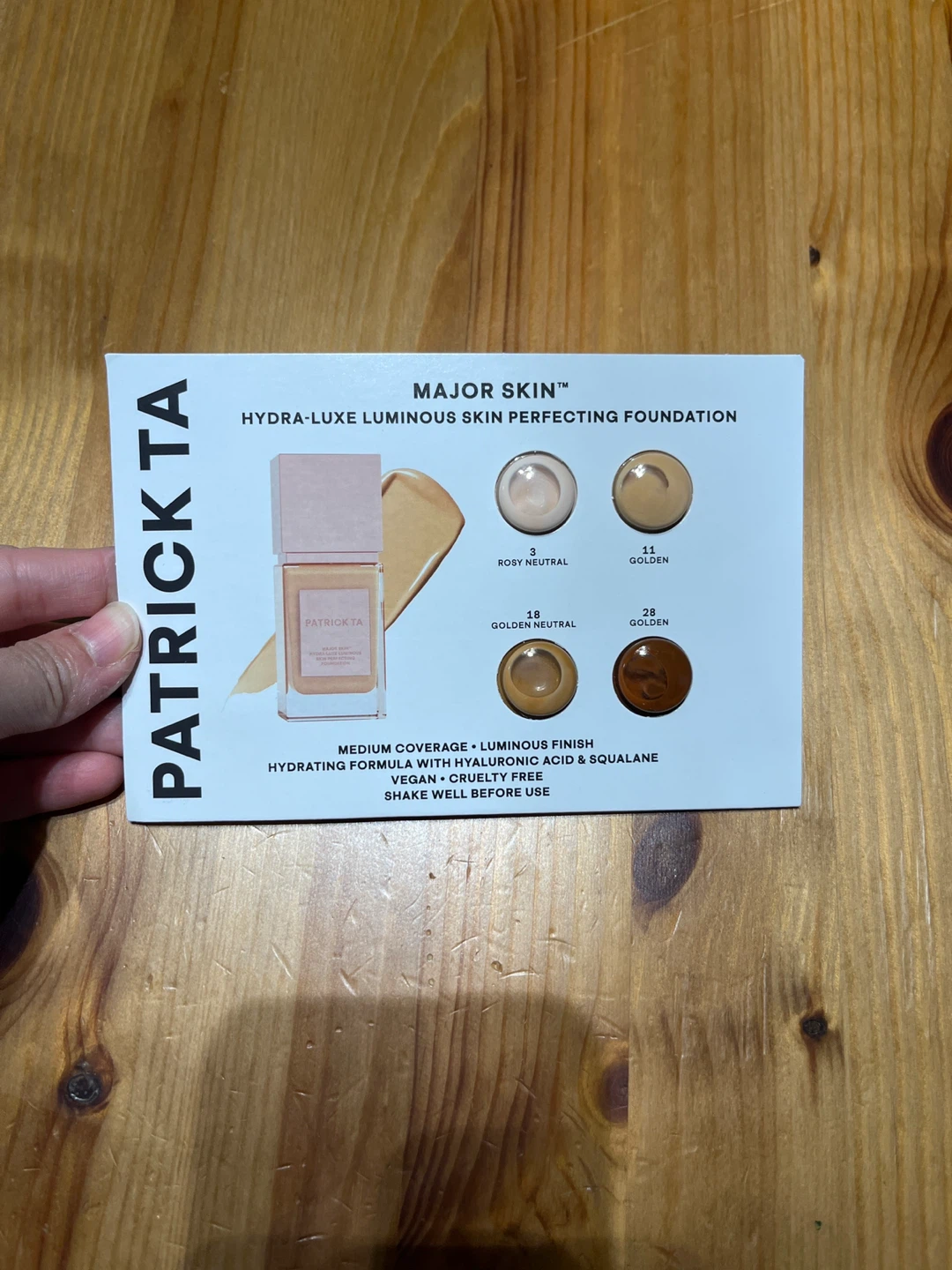 Patrick Ta Major Skin Hydra-Luxe Foundation Sample Card
