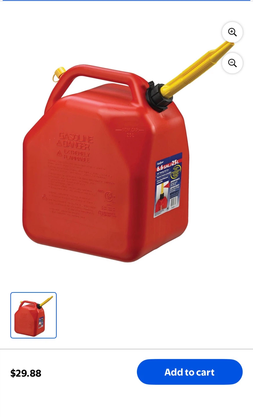 Scepter 6.6 Gallon/25L Gas Can