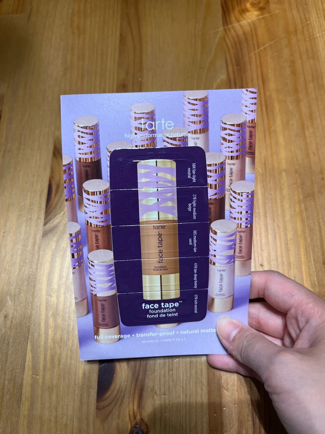 Tarte Face Tape Foundation Sample Card