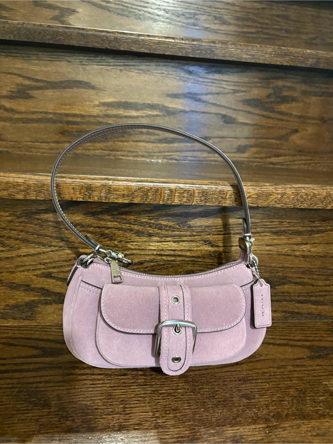 Coach Ashton Mini Shoulder Bag Suede Violet Brand New
