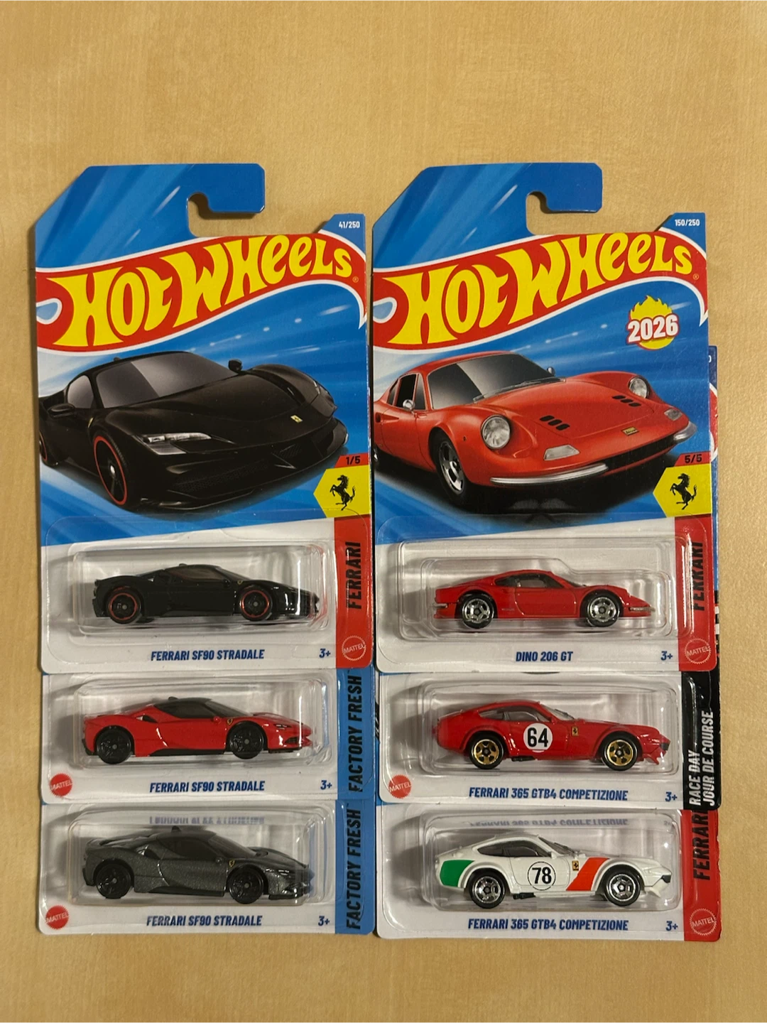Hot Wheels Ferrari Die Cast Cars (x6)