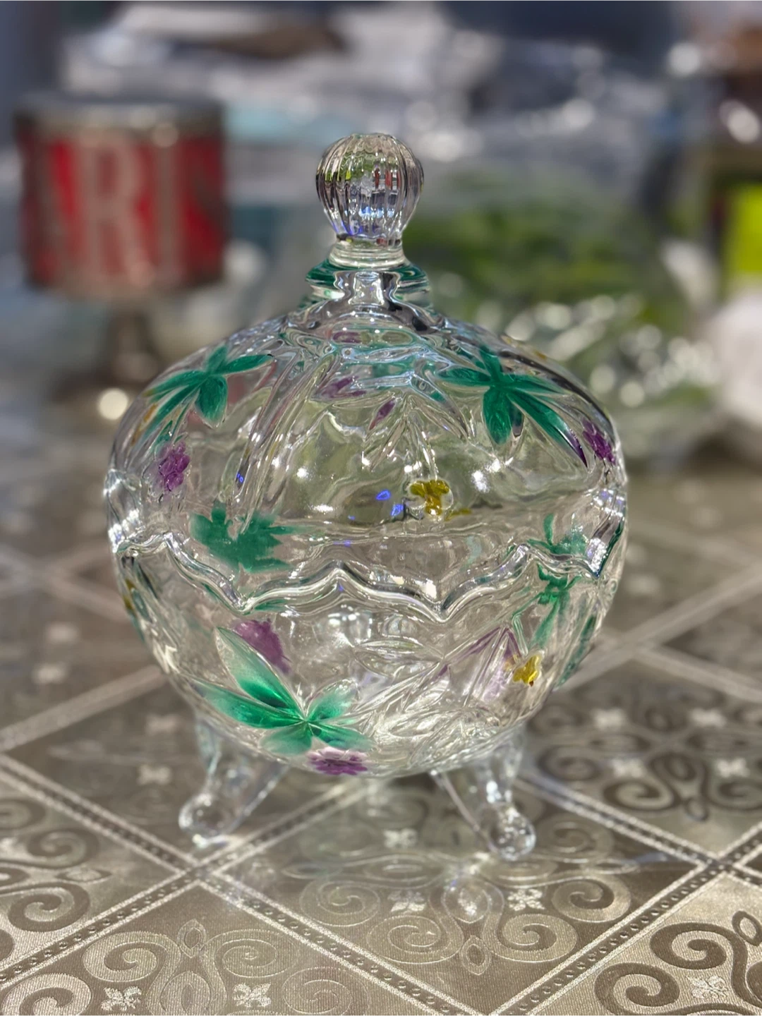 Glass Candy Dish with Lid (Price is $15)