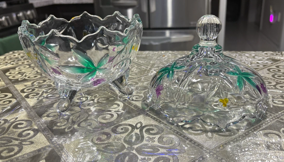 Glass Candy Dish with Lid (Price is $15) - photo 2