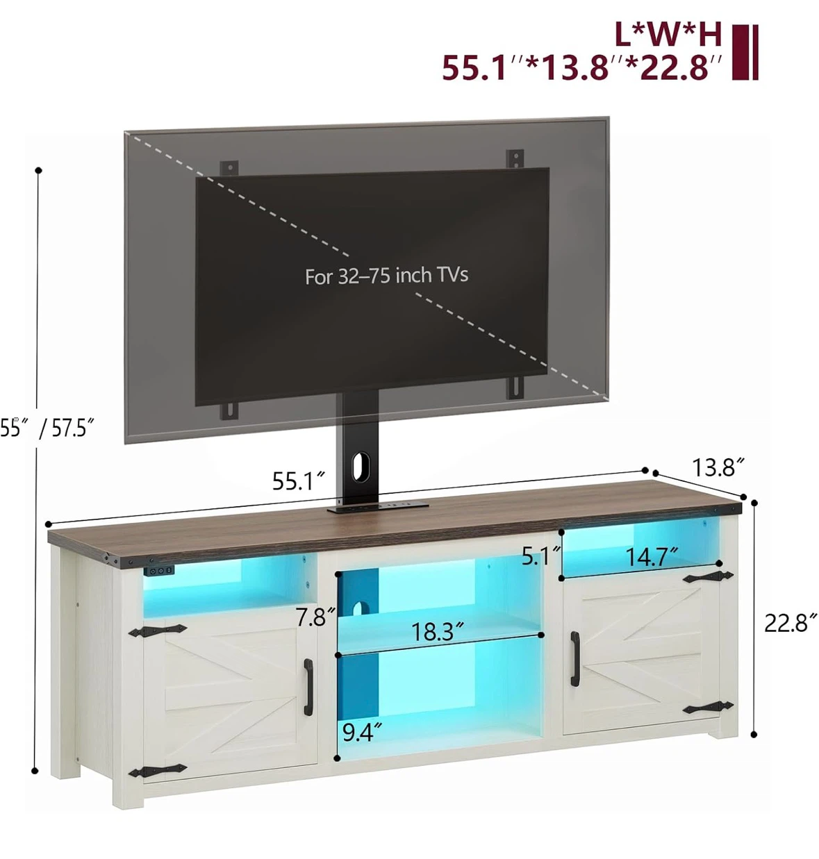 TV CONSOLE UNIT WITH LED LIGHTING - photo 4
