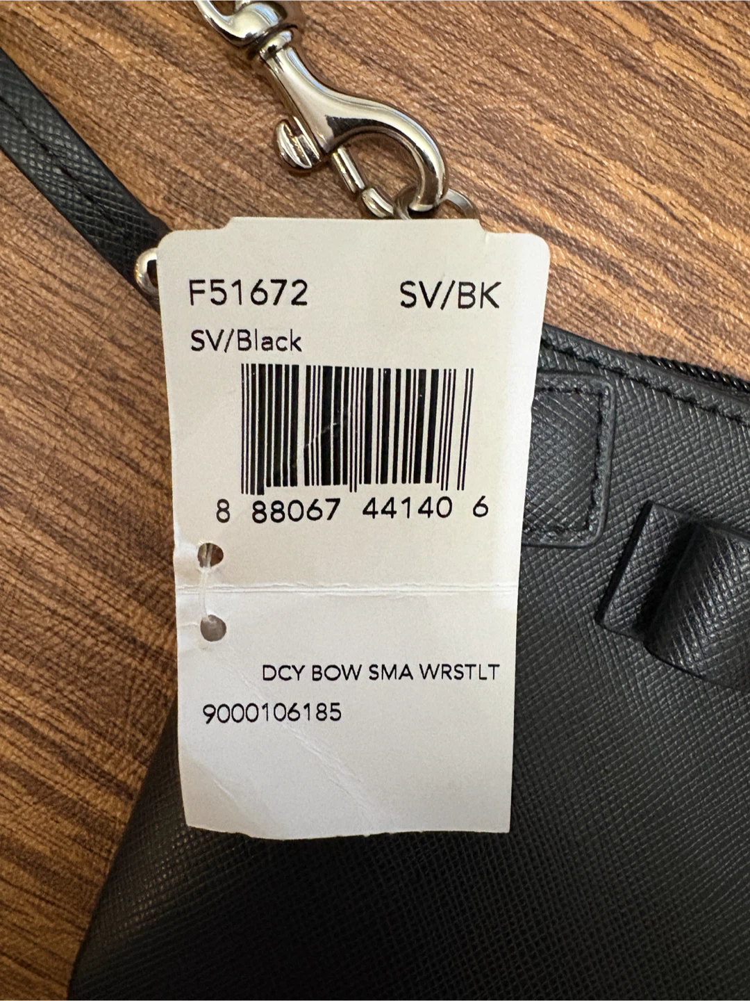 Coach Darcy Bow Saffiano Leather Small Wristlet Black F51672 - photo 4