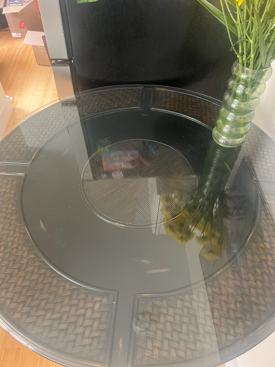 Glass Top Rattan Bistro Table and Chairs - photo 3