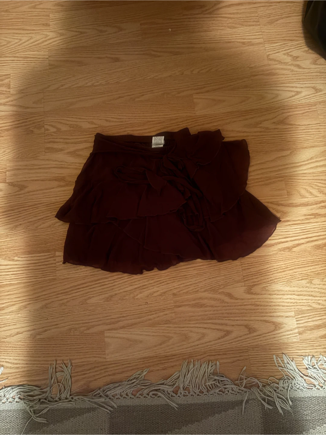 Maroon Ruffled Skirt - XS