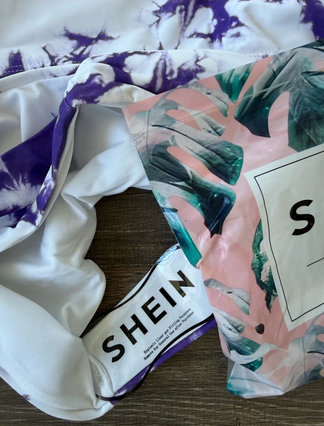 New White & Purple Tie-Dye Bikini Set size large - photo 3