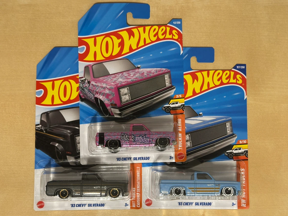 Hot Wheels '83 Chevy Silverado Diecast Toy Truck