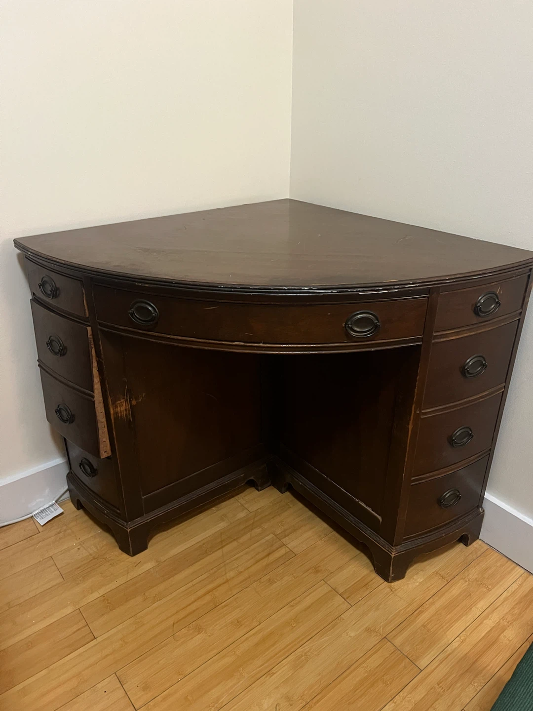 Vintage Corner Desk with Needlepoint Chair - photo 2