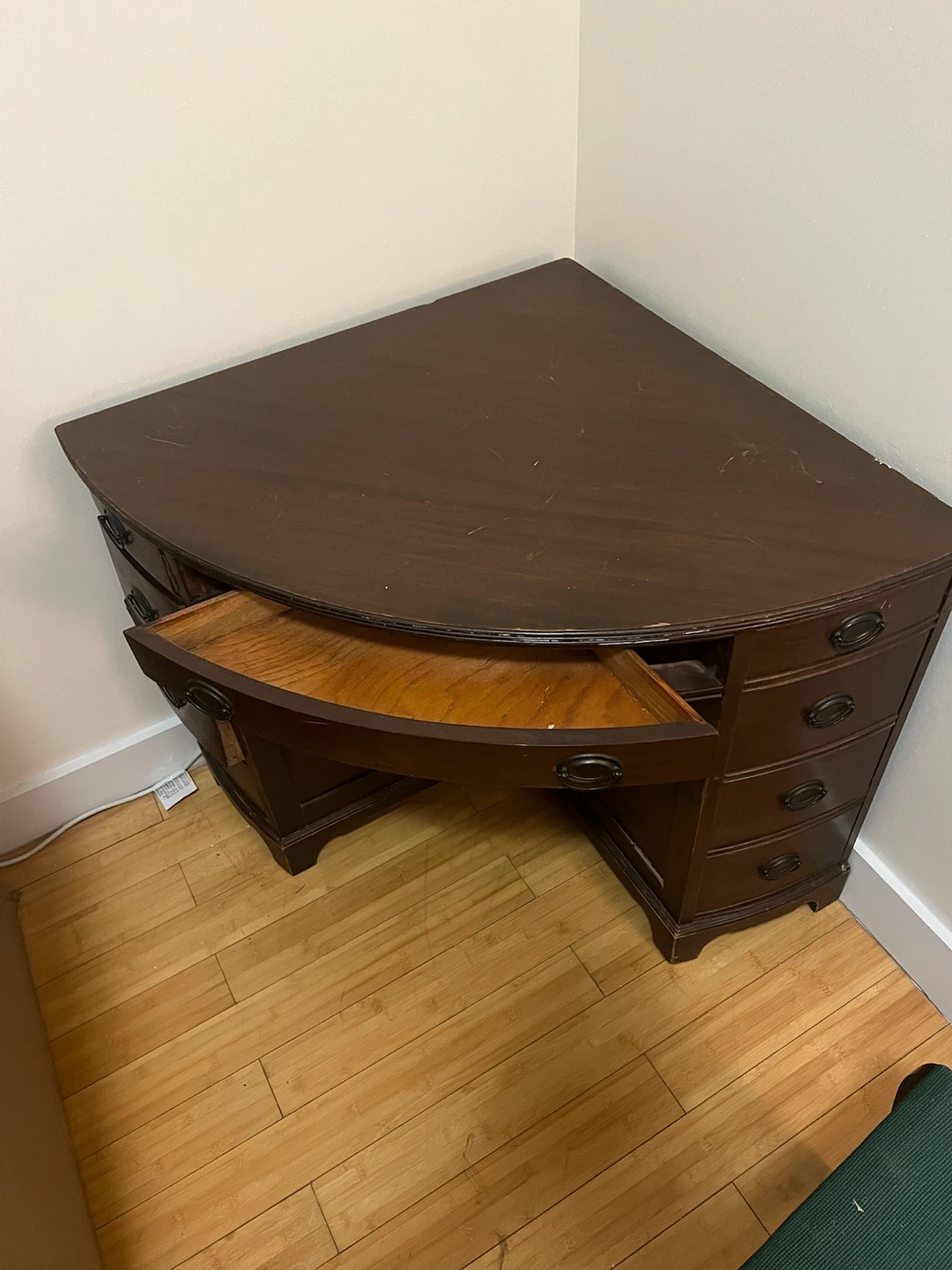 Vintage Corner Desk with Needlepoint Chair - photo 3