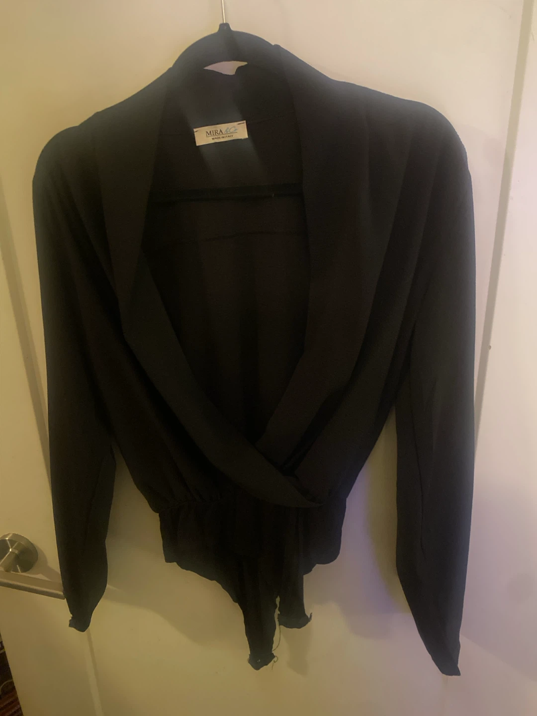 MIRA black long-sleeve bodysuit