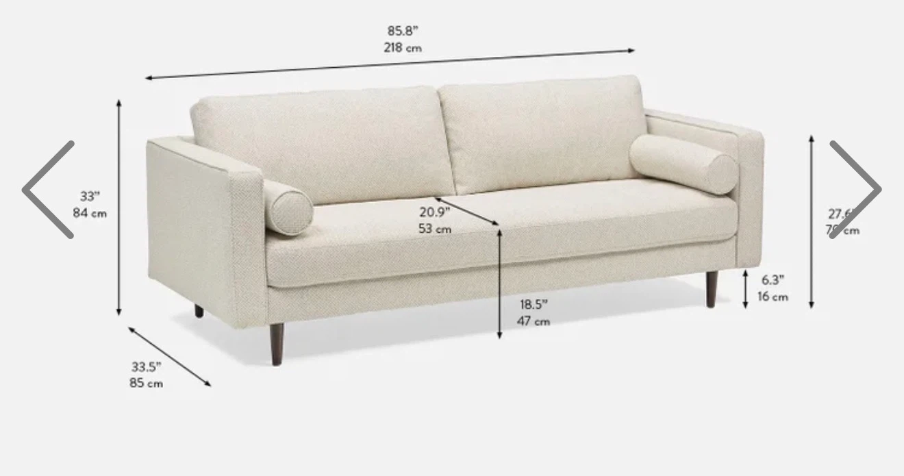 Structube Kinsey Mid-Century Modern 3-Seater Sofa - photo 3