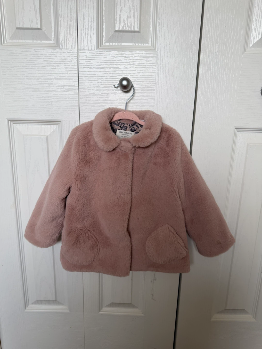 Zara Babygirl Faux Fur Coat - Pink - Size 2/3 - photo 2