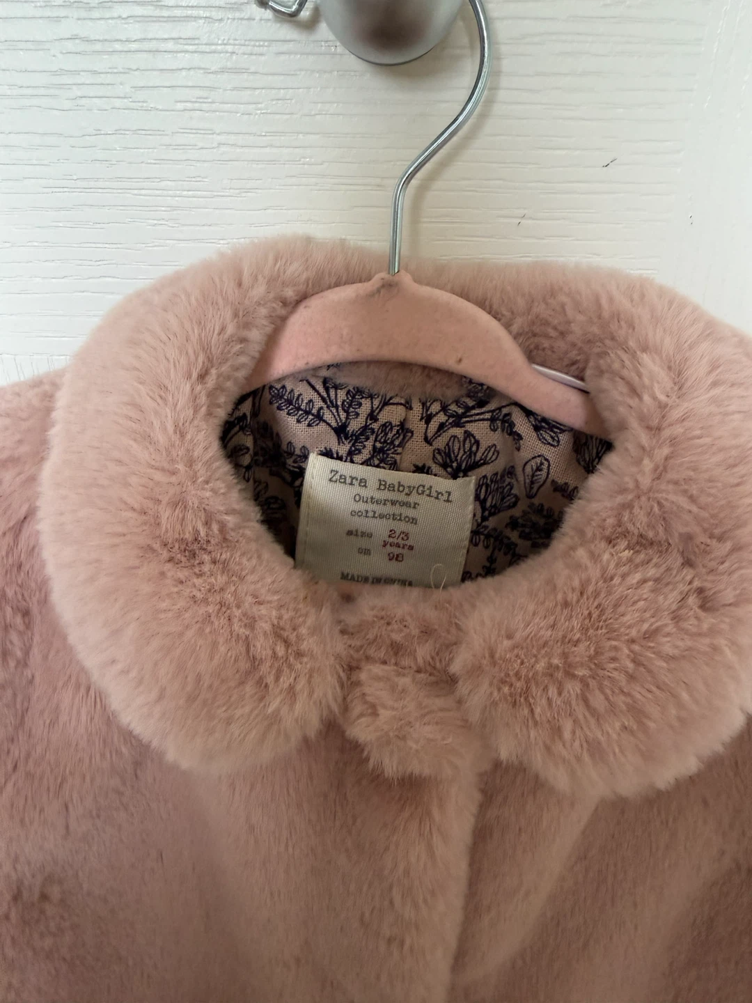 Zara Babygirl Faux Fur Coat - Pink - Size 2/3 - photo 4