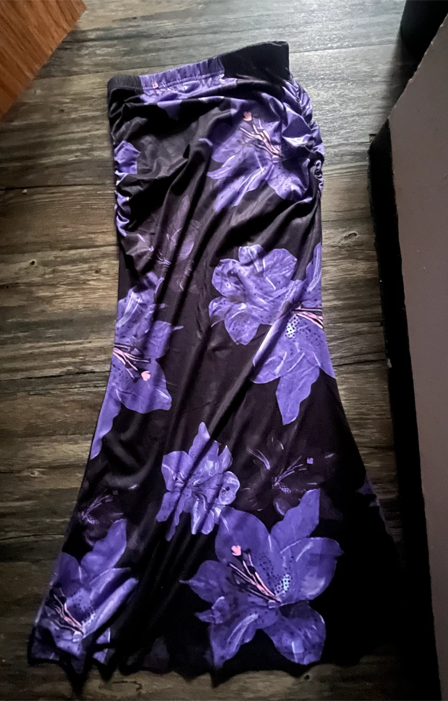 Purple Floral Maxi Skirt