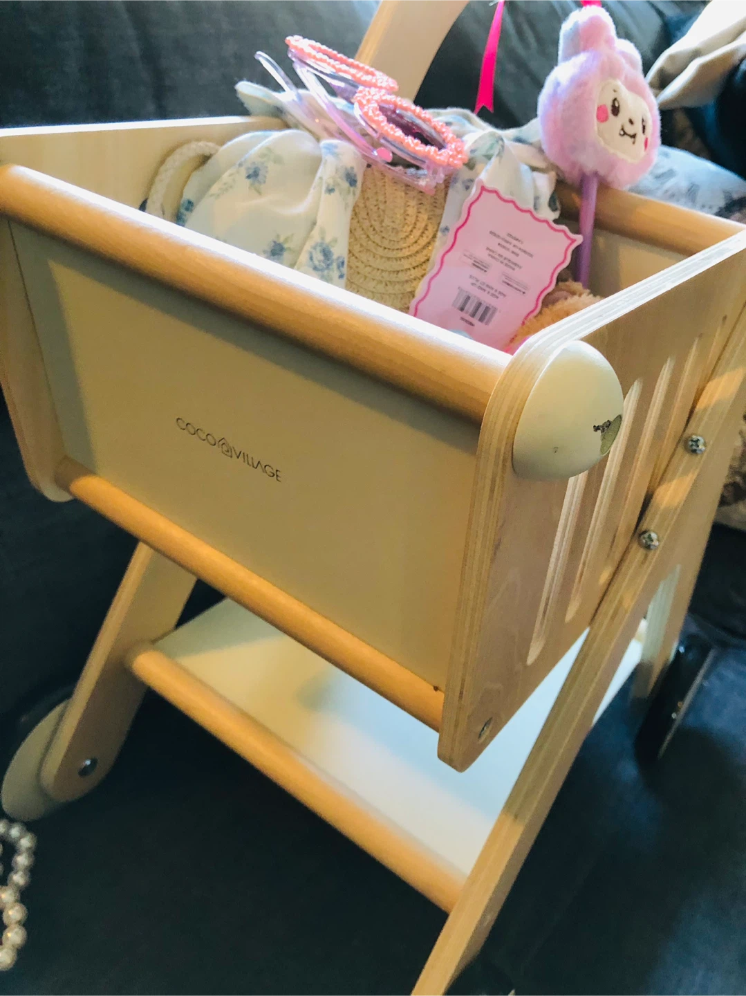 COCO VILLAGE Wooden Toy Shopping Cart with Accessories - photo 4
