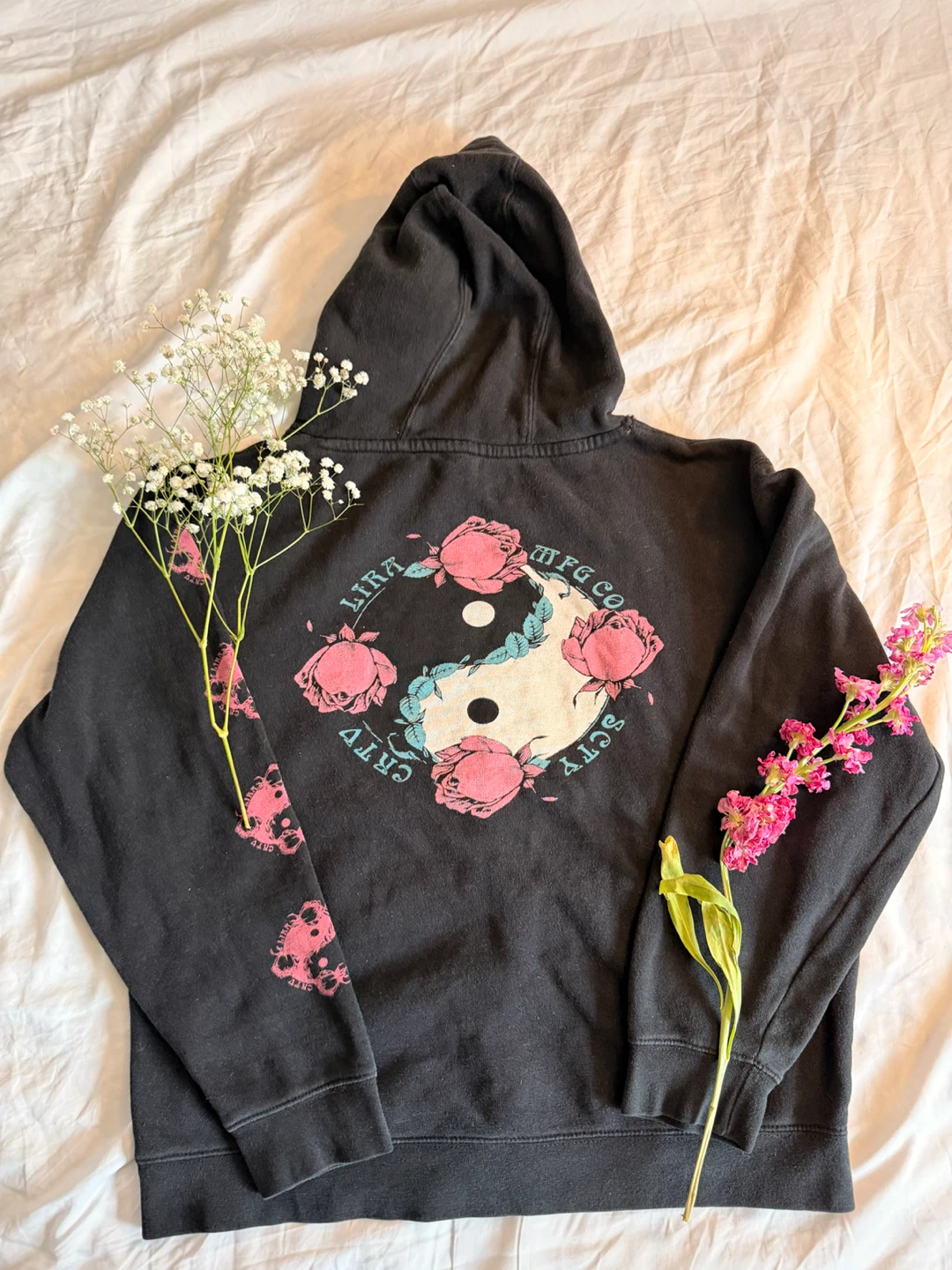LIRA MFG CO. Yin Yang Rose Hoodie