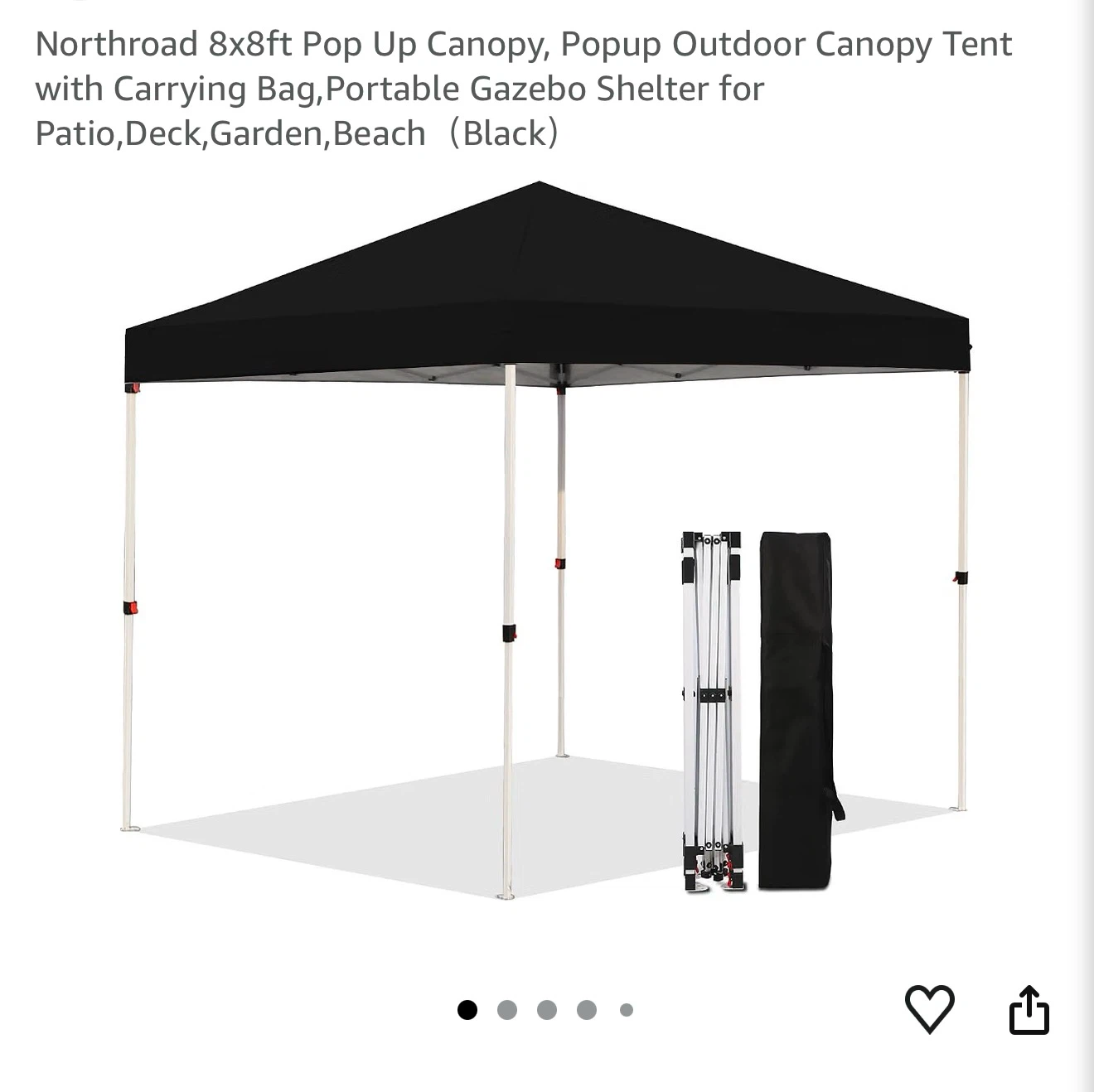 Northroad 8x8ft Pop Up Canopy Tent with Carrying Bag