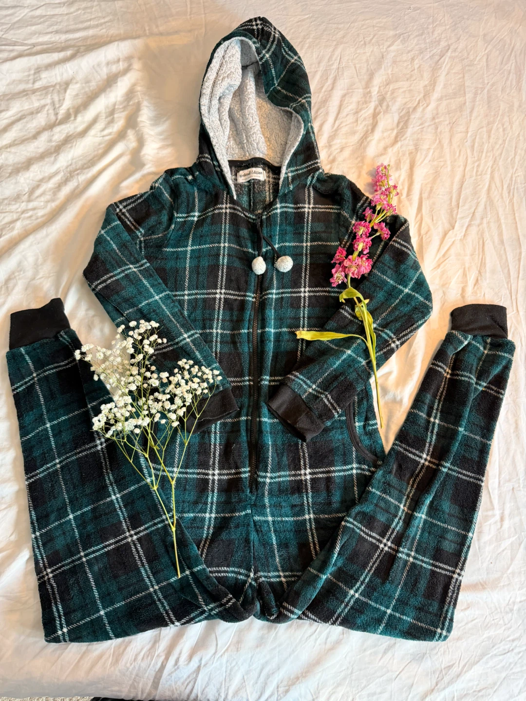 Plaid Hooded Onesie Pajamas