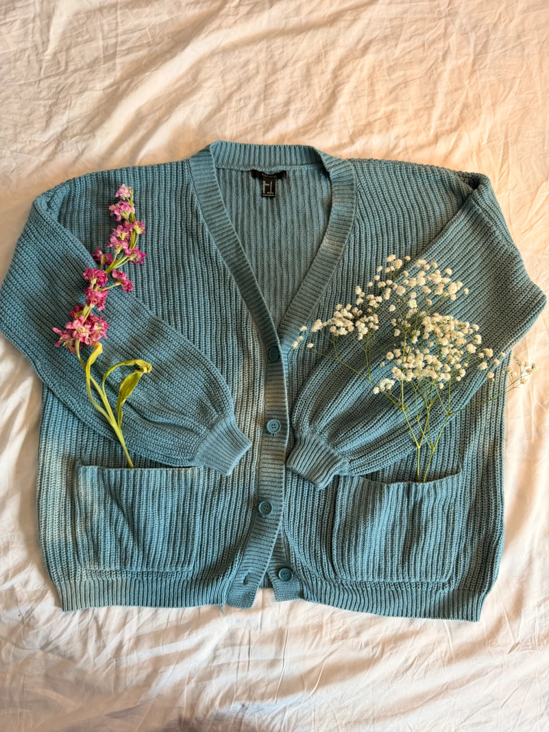 Forever 21 Blue Knit Cardigan