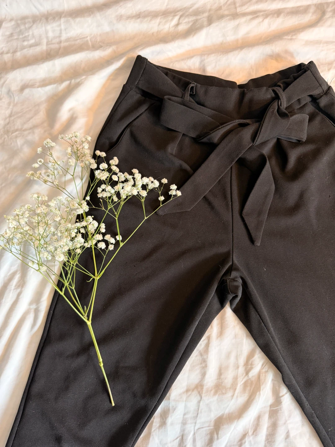 Black Paperbag Waist Pants - photo 2
