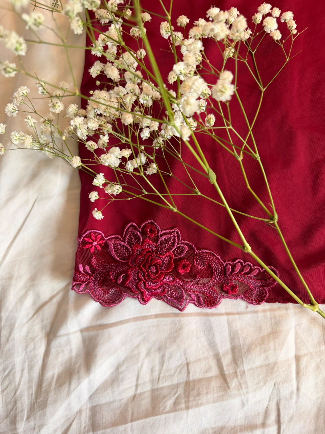 Women's Red Lace Trimmed Top - photo 2