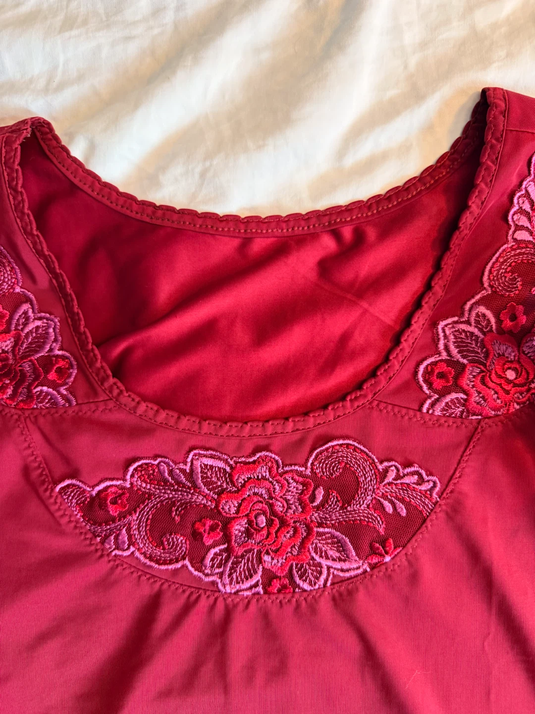 Women's Red Lace Trimmed Top - photo 4