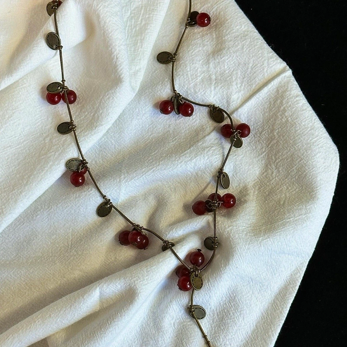 Long Cherry Beaded Necklace - photo 2
