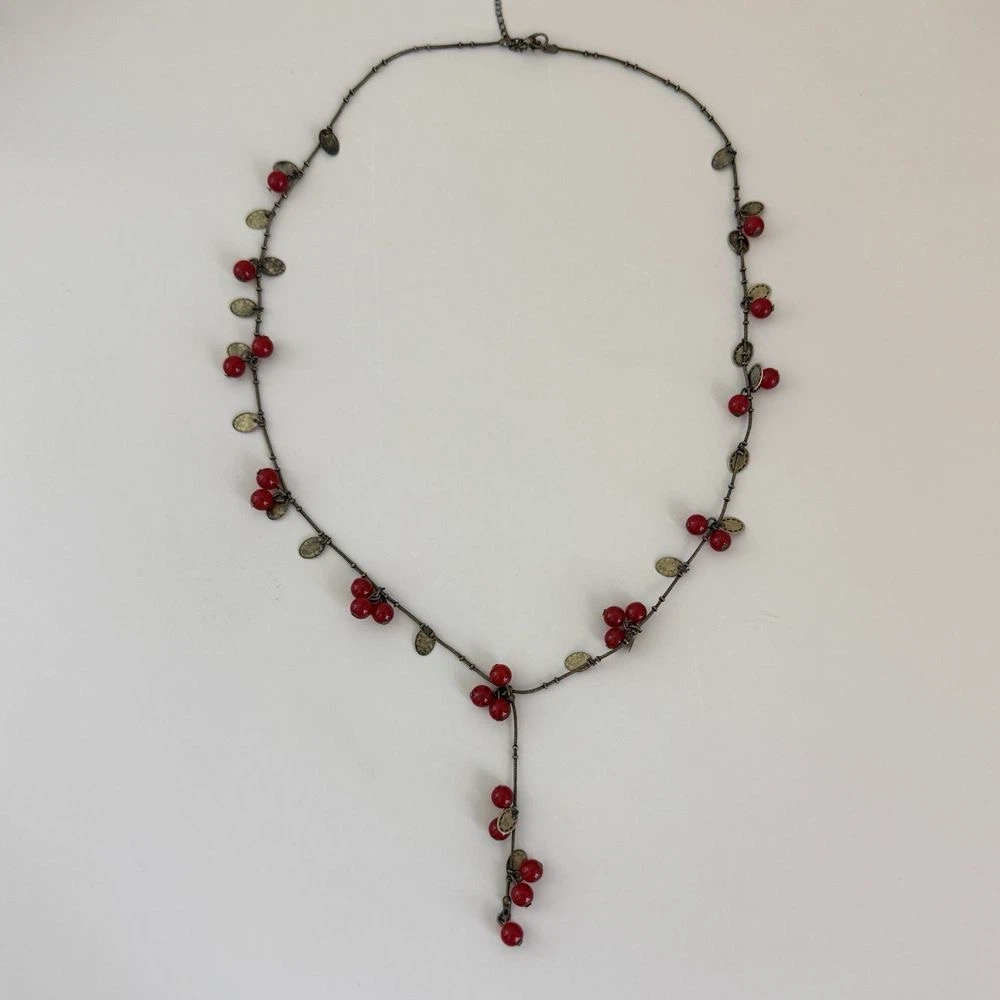 Long Cherry Beaded Necklace - photo 3
