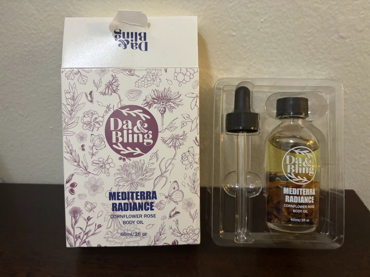 NEW-Da & Bling Mediterra Radiance Cornflower Rose Body Oil 2oz