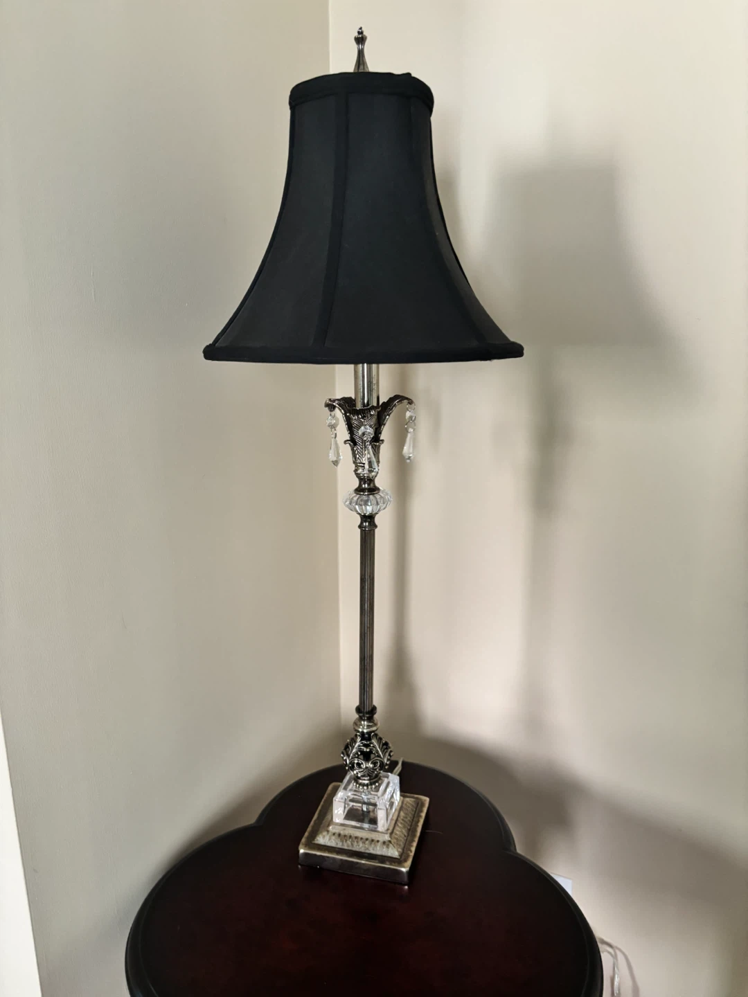 Elegant Table Lamp with Black Shade
