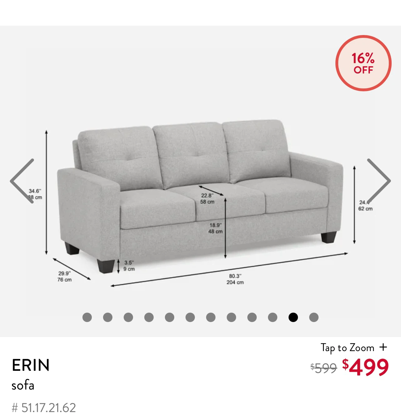ERIN Sofa - Light Grey - photo 5