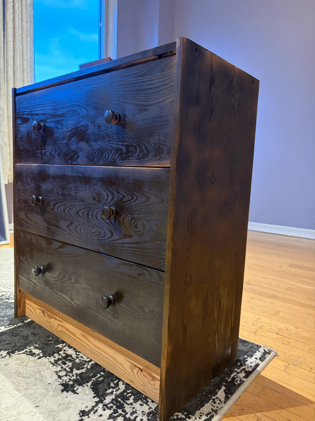 Solid Wood 3-Drawer Dresser | Bedroom | Duty Storage Cabinet - photo 2