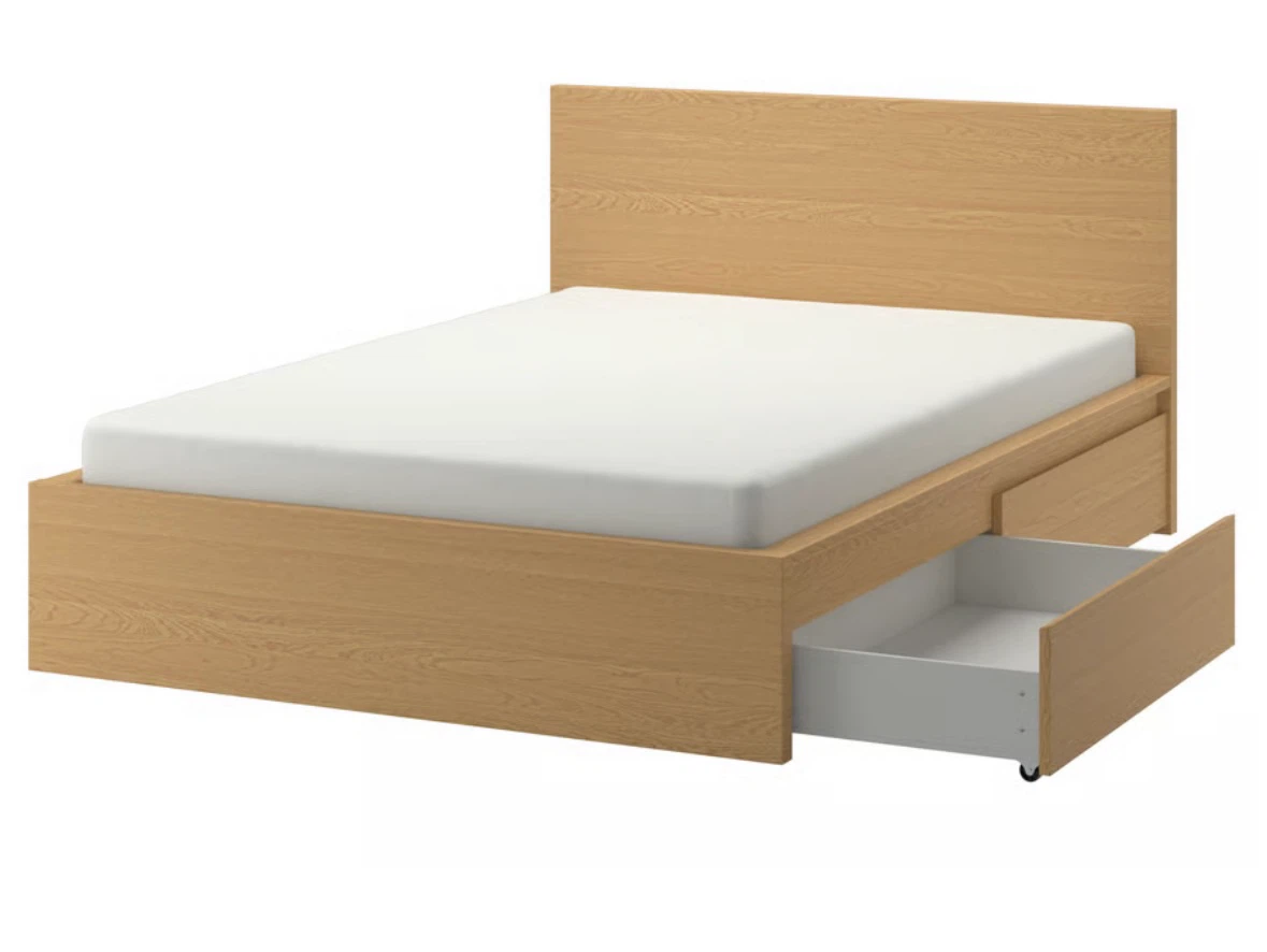 Ikea malm double 4 drawers bed