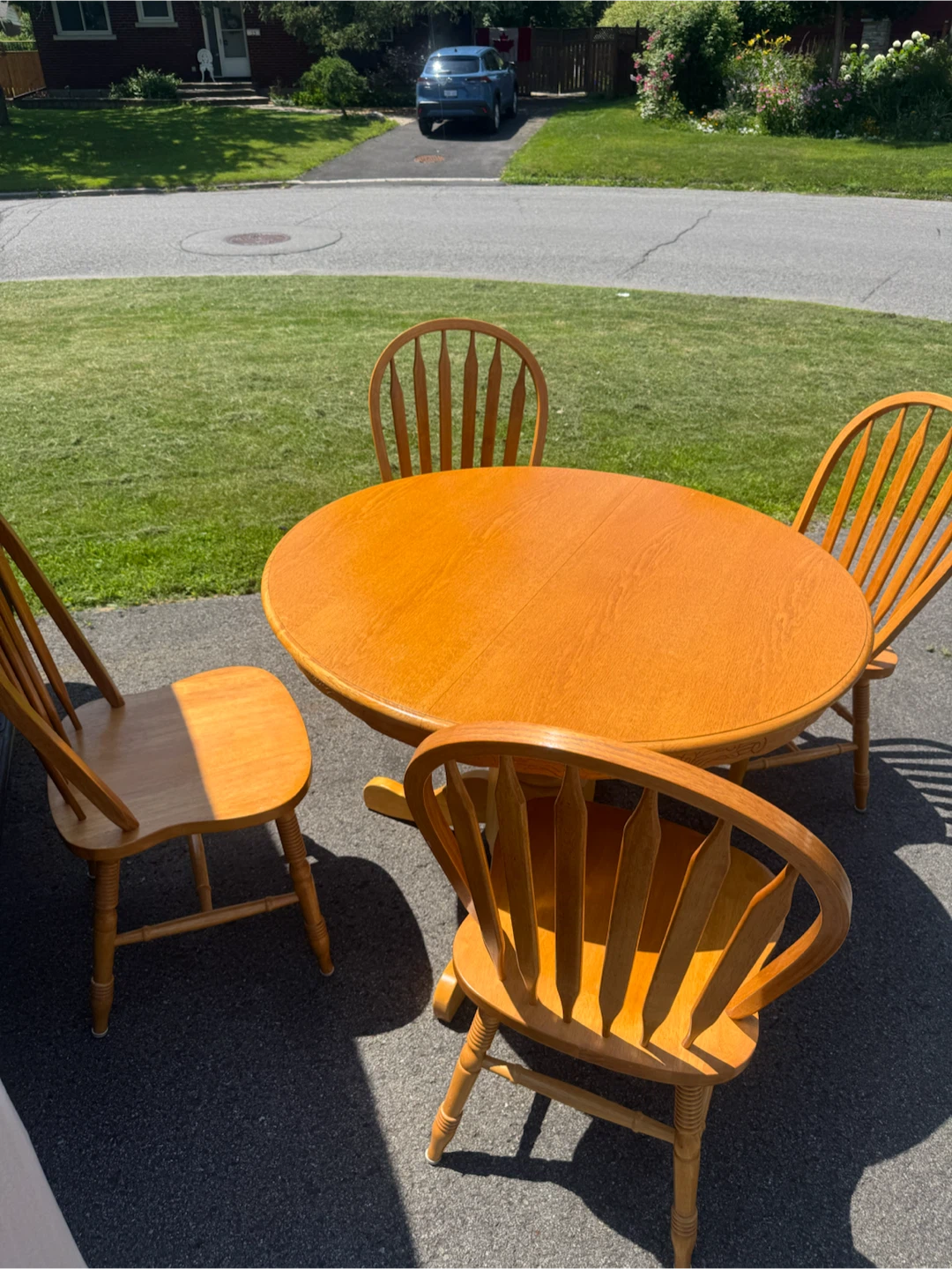 Wooden Dining Set with 4 Chairs