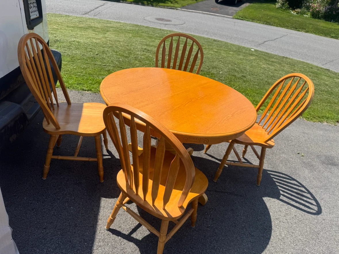 Wooden Dining Set with 4 Chairs - photo 2