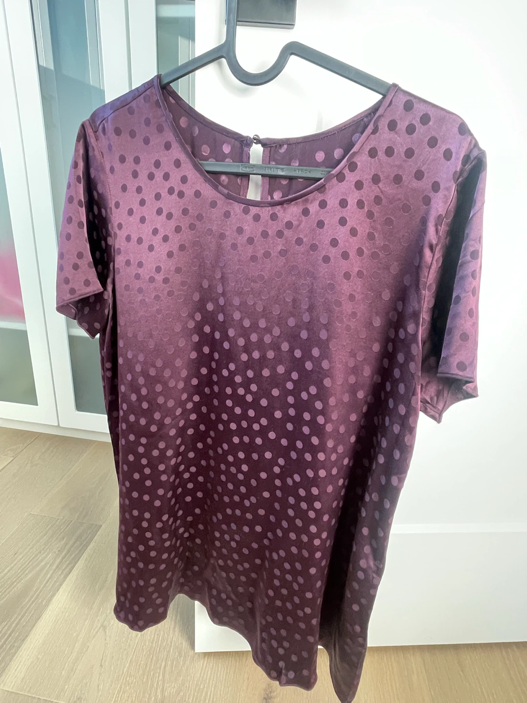 Wilfred Polka Dot Burnout Top - Burgundy - Size S
