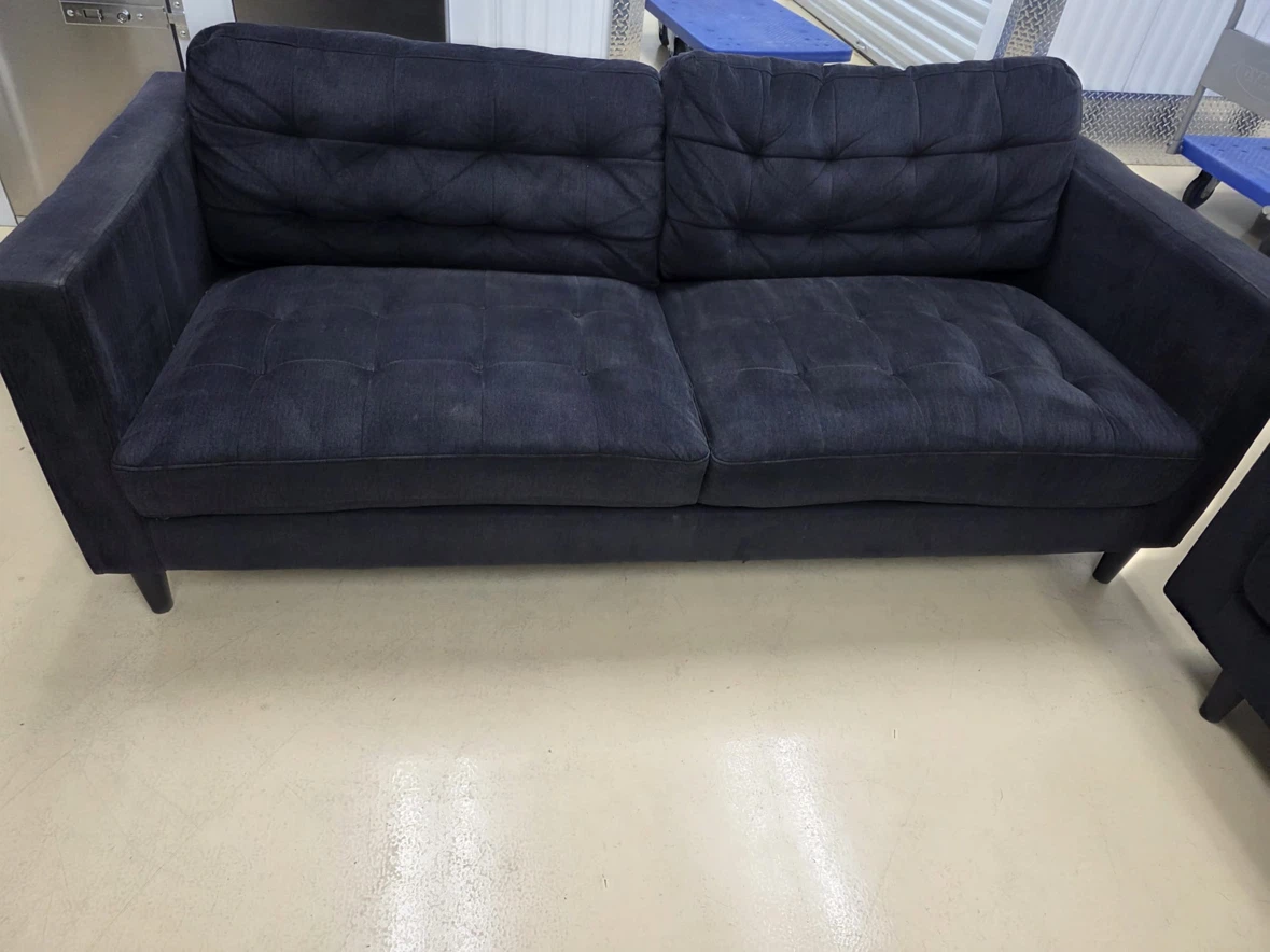 Dark Grey Tufted Loveseats (Set of 2) - photo 3