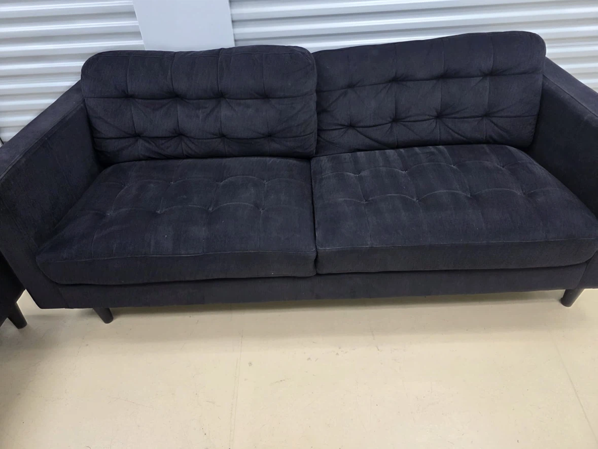 Dark Grey Tufted Loveseats (Set of 2) - photo 4