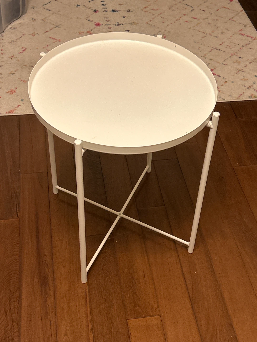 White Round Side Table